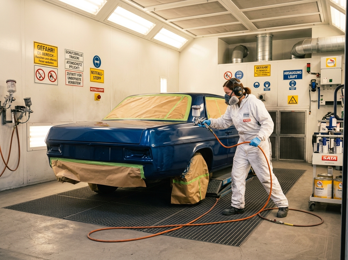 Professionelle Lackierkabine bei VRP KFZ Profis Mühltal